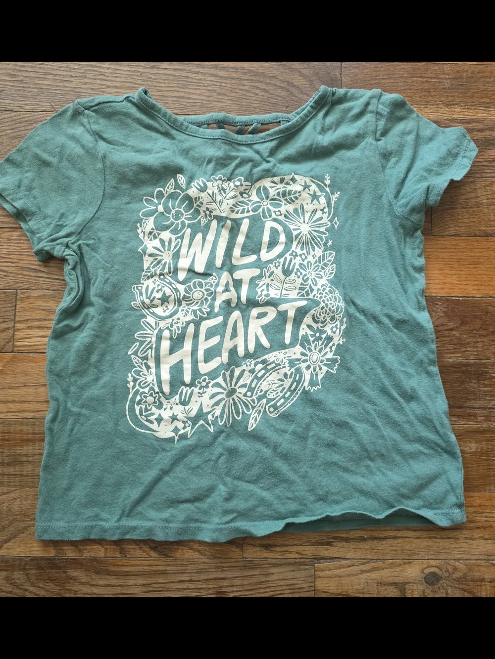 Old Navy Teal Graphic 'Wild At Heart' Short Sleeve Tee